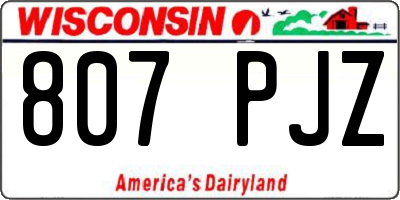 WI license plate 807PJZ
