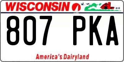 WI license plate 807PKA