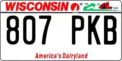 WI license plate 807PKB