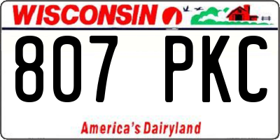 WI license plate 807PKC