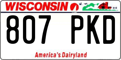 WI license plate 807PKD