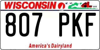WI license plate 807PKF