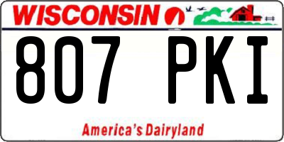 WI license plate 807PKI