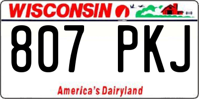 WI license plate 807PKJ