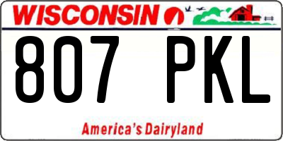 WI license plate 807PKL