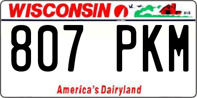 WI license plate 807PKM