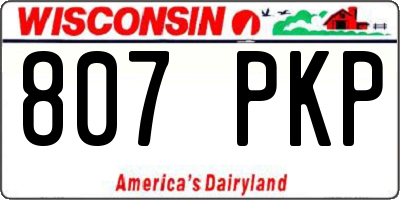 WI license plate 807PKP