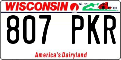 WI license plate 807PKR