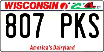 WI license plate 807PKS