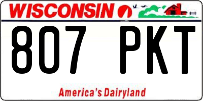 WI license plate 807PKT