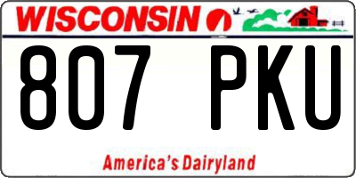 WI license plate 807PKU