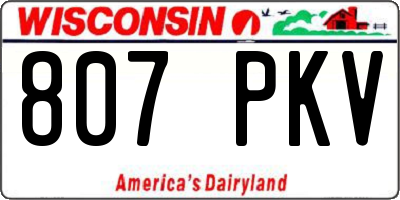 WI license plate 807PKV