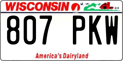 WI license plate 807PKW