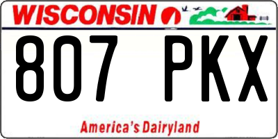 WI license plate 807PKX