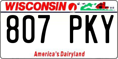 WI license plate 807PKY