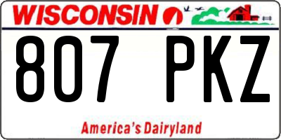 WI license plate 807PKZ