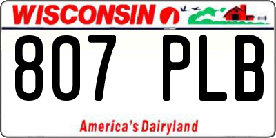 WI license plate 807PLB