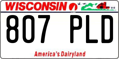 WI license plate 807PLD