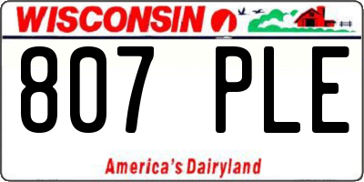 WI license plate 807PLE