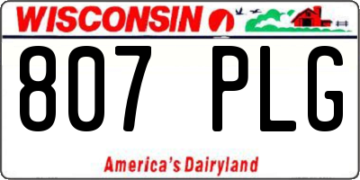 WI license plate 807PLG