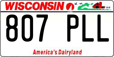 WI license plate 807PLL