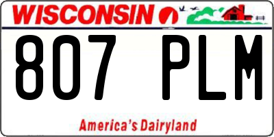 WI license plate 807PLM