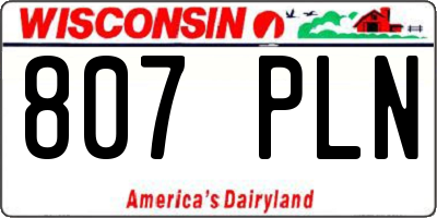 WI license plate 807PLN