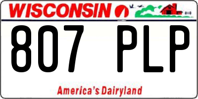 WI license plate 807PLP