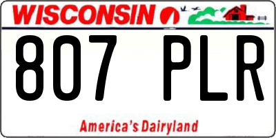 WI license plate 807PLR