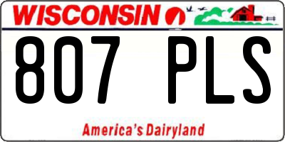 WI license plate 807PLS