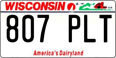 WI license plate 807PLT