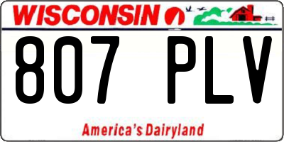 WI license plate 807PLV