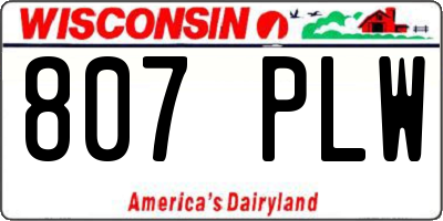 WI license plate 807PLW
