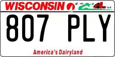 WI license plate 807PLY
