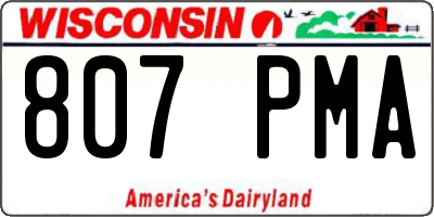 WI license plate 807PMA
