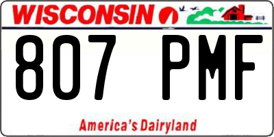WI license plate 807PMF