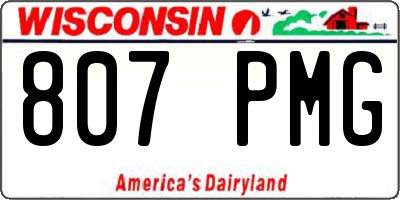 WI license plate 807PMG