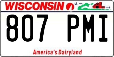 WI license plate 807PMI