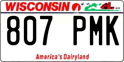WI license plate 807PMK