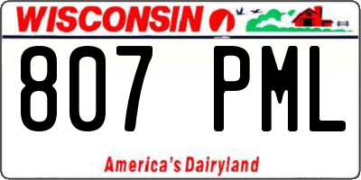 WI license plate 807PML