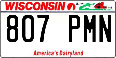 WI license plate 807PMN