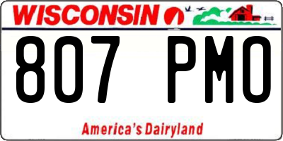 WI license plate 807PMO