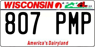 WI license plate 807PMP