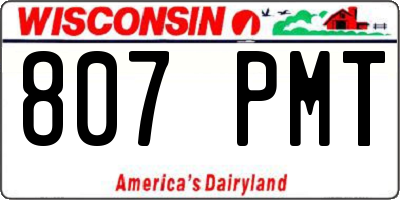 WI license plate 807PMT