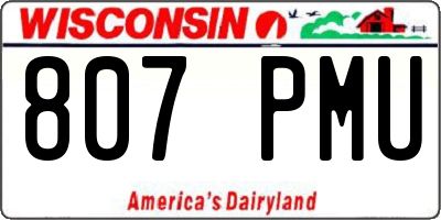 WI license plate 807PMU