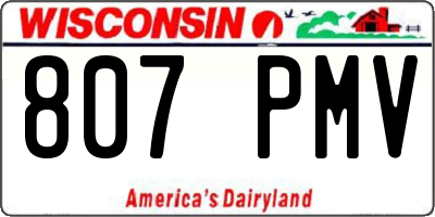 WI license plate 807PMV