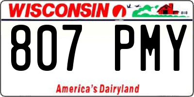 WI license plate 807PMY