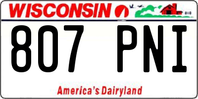 WI license plate 807PNI