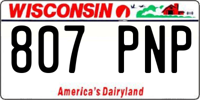 WI license plate 807PNP
