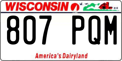 WI license plate 807PQM